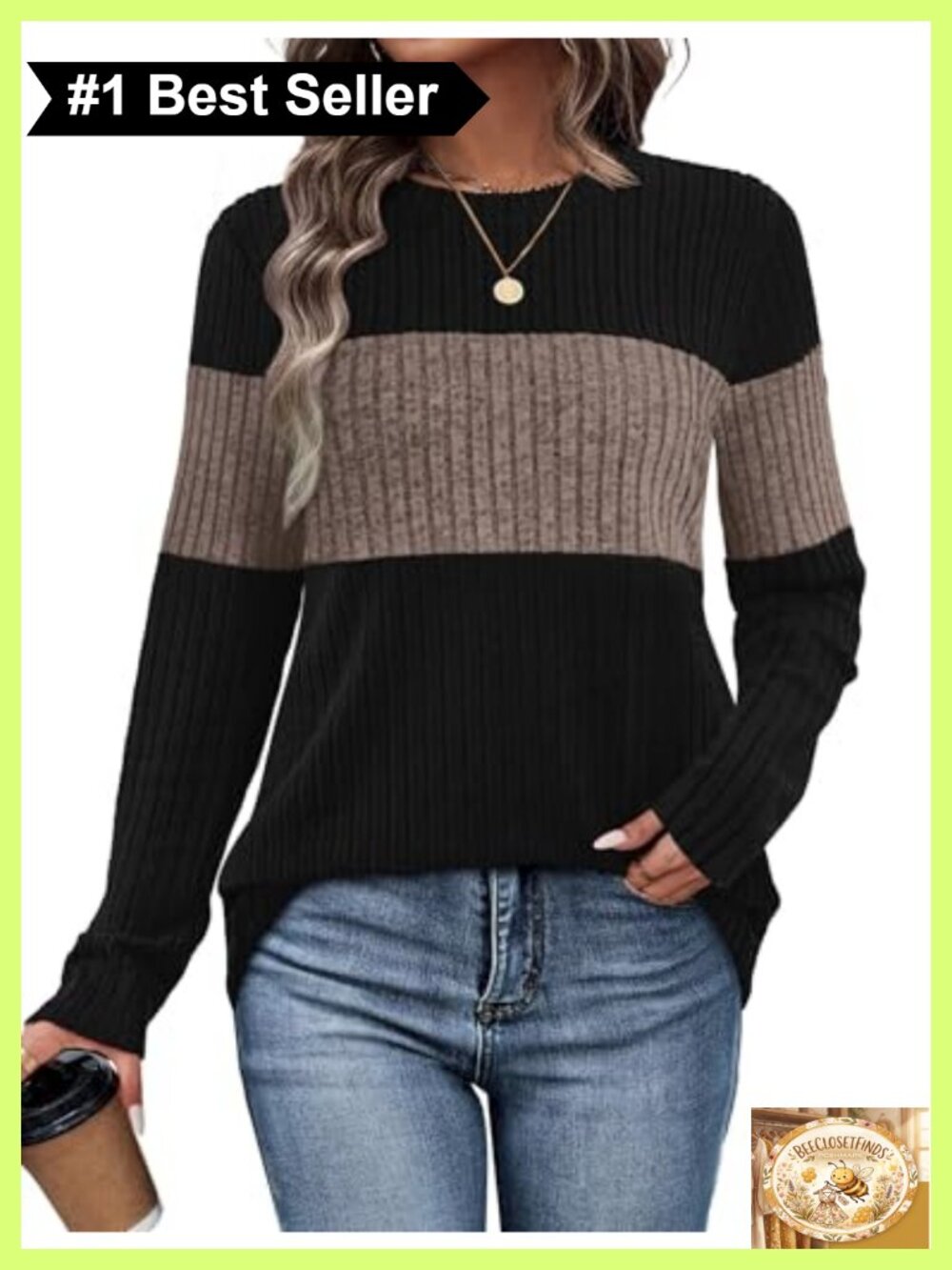 Womens Lightweight Color Block Sweater Tunic Long Sleeve Pullover